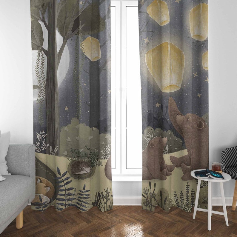 Woodland Nursery Curtains Anim - Blackout Curtain Nursery 评论和价格