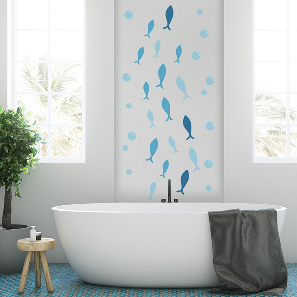42pcs/set Blue Fish Vinyl Wall - Baby Nursery Furniture Sets 评论和价格