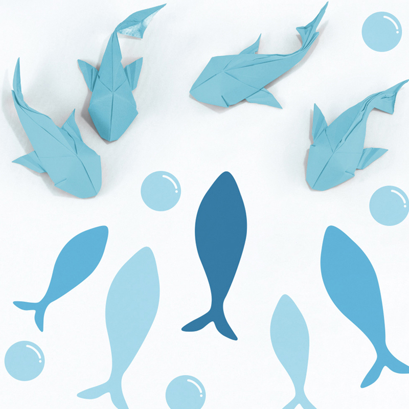 42pcs/set Blue Fish Vinyl Wall - Baby Nursery Furniture Sets 评论和价格