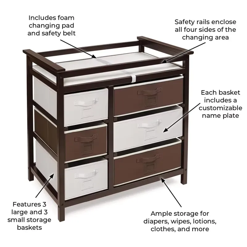 Modern Wooden Baby Dresser wit - Baby Nursery Storage 评论和价格