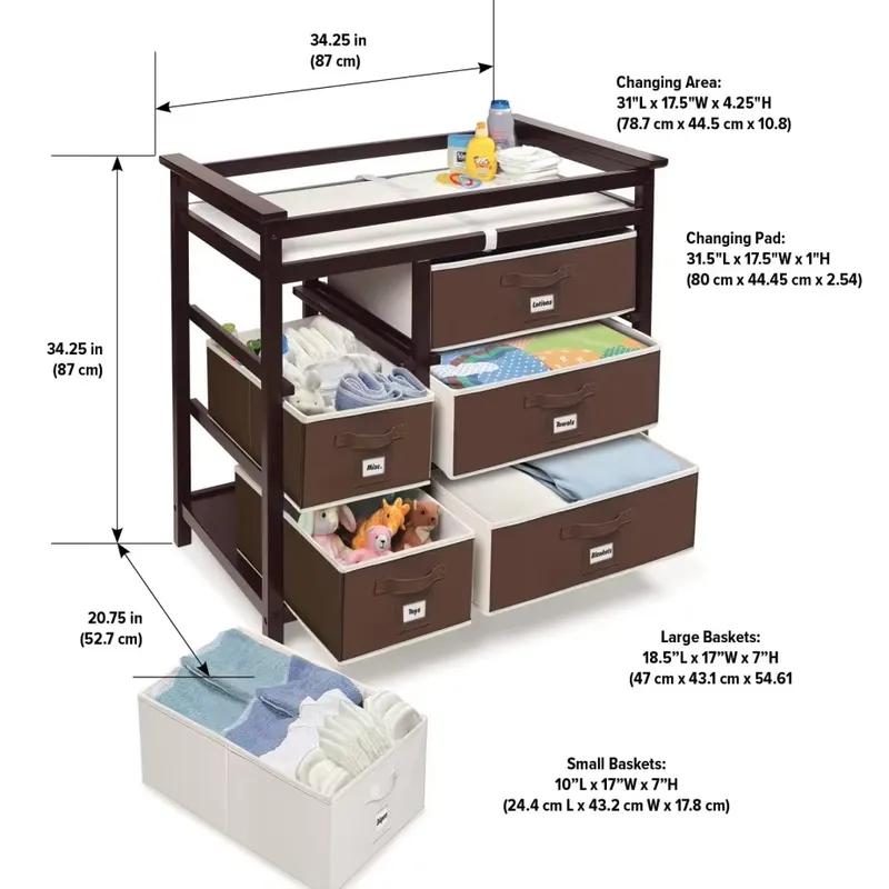 Modern Wooden Baby Dresser wit - Baby Nursery Storage 评论和价格