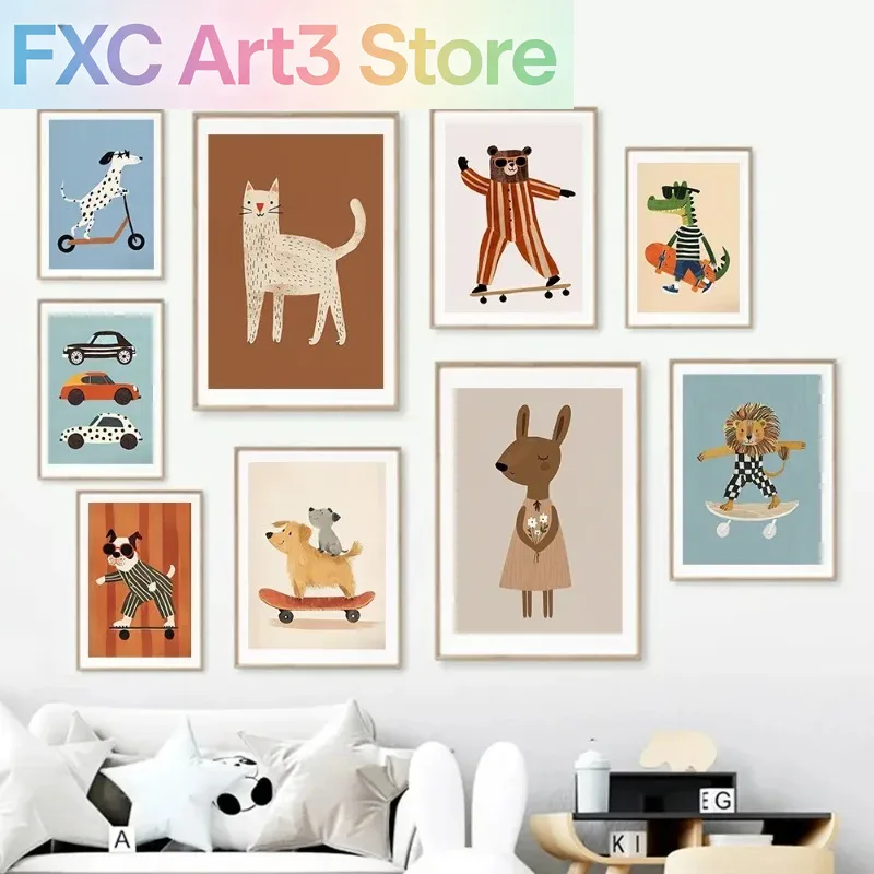 1pc frameless Funny Animals Ra - Animals Baby Nursery 评论和价格