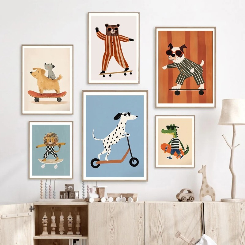 1pc frameless Funny Animals Ra - Animals Baby Nursery 评论和价格