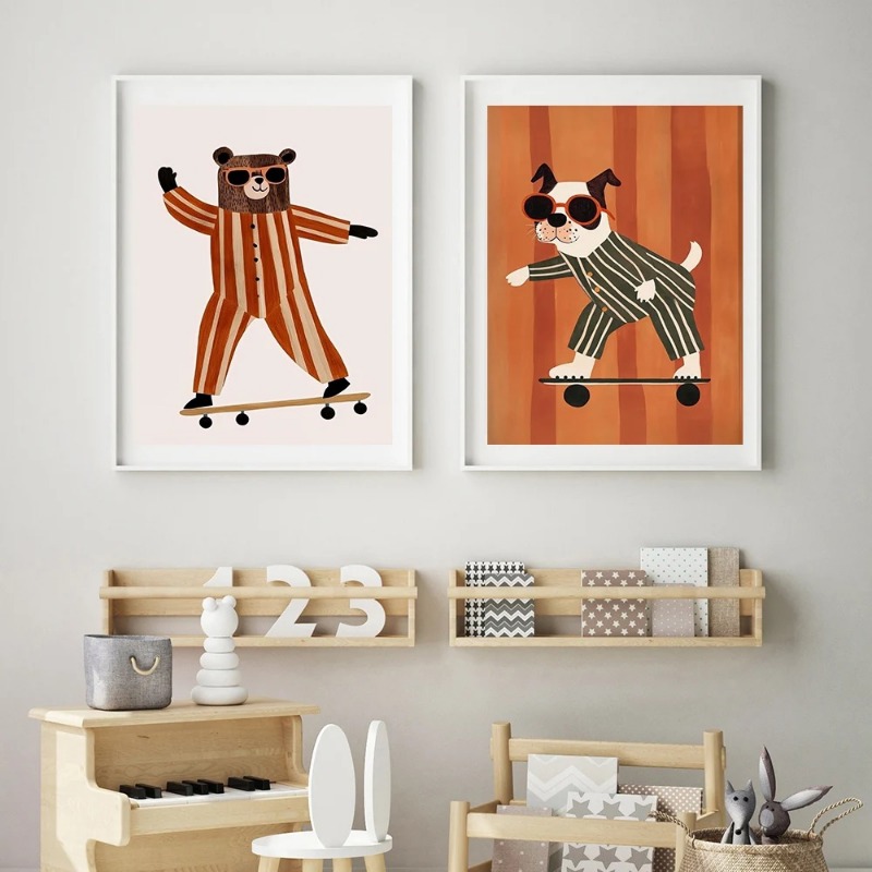 1pc frameless Funny Animals Ra - Animals Baby Nursery 评论和价格