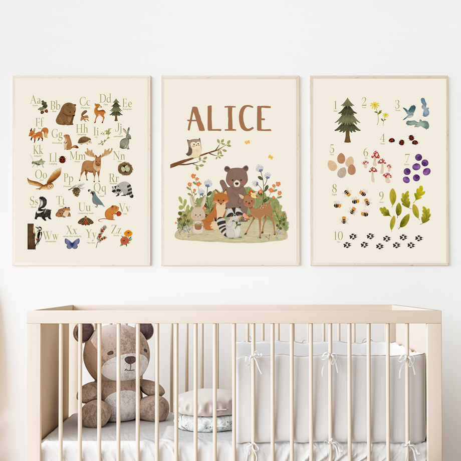 1pc frameless Cute Rabbit Fox  - Animals Baby Nursery 评论和价格