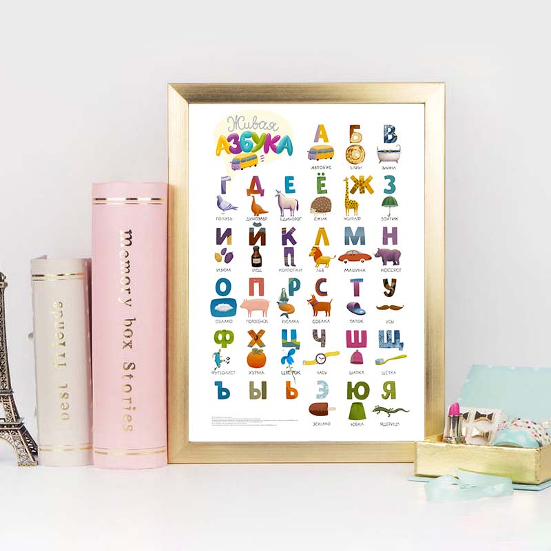 Russian ABC Alphabet Wall Art  - Baby Nursery Mirror 评论和价格