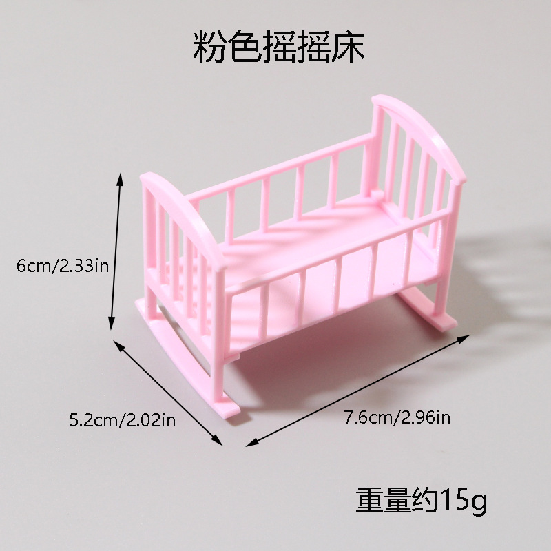 1:12 Dollhouse Mini Baby Crib  - Baby Nursery Furniture Sets 评论和价格