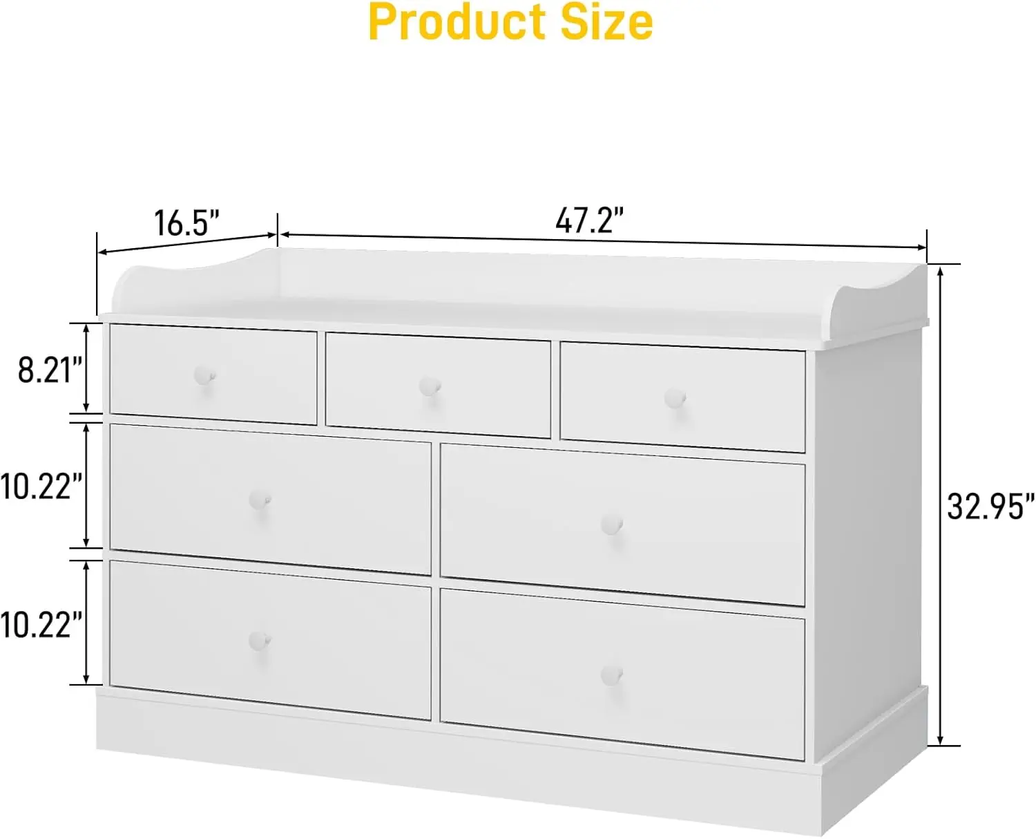Kids Dresser Cabinet with 7 Dr - Baby Nursery Drawers 评论和价格