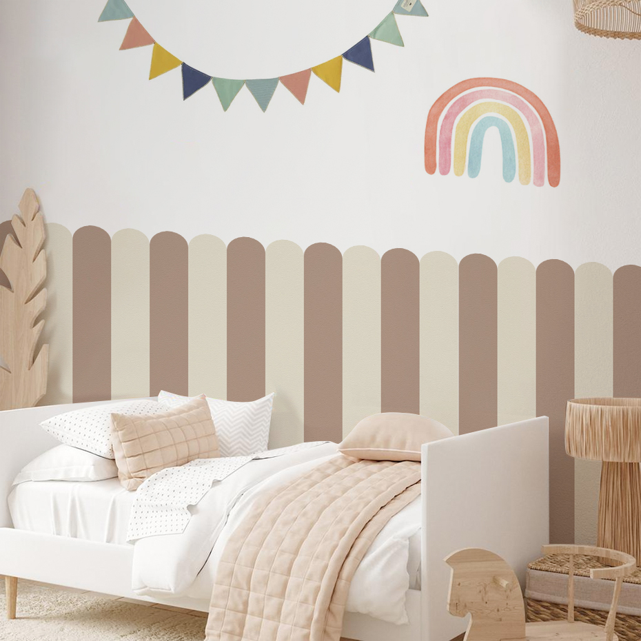 Multicolor Vertical Striped Ar - Baby Nursery Vinyl 评论和价格