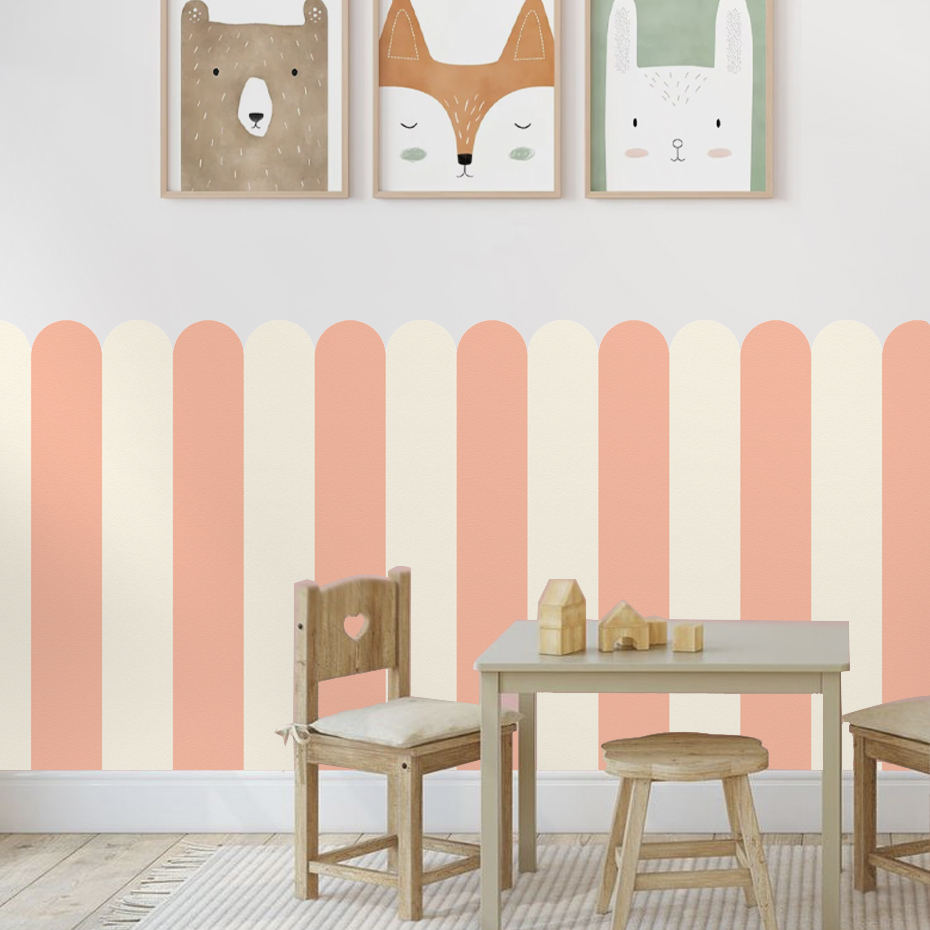 Multicolor Vertical Striped Ar - Baby Nursery Vinyl 评论和价格
