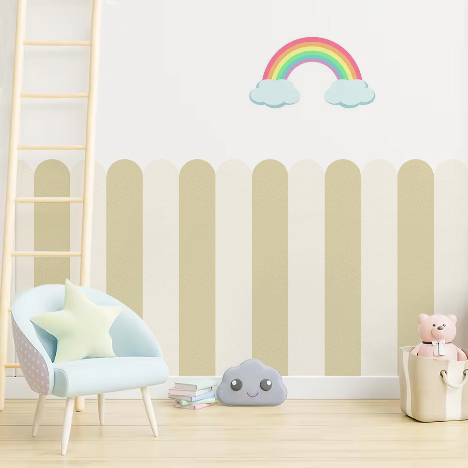 Multicolor Vertical Striped Ar - Baby Nursery Vinyl 评论和价格