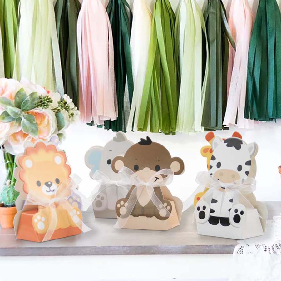 12PCS Safari Animal Favor Boxe - Baby Nursery Jungle Theme 评论和价格