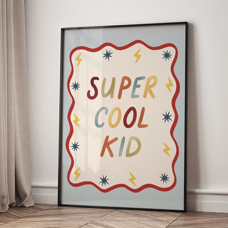 Funny Cartoon Super Cool Kid N - Animals Baby Nursery 评论和价格