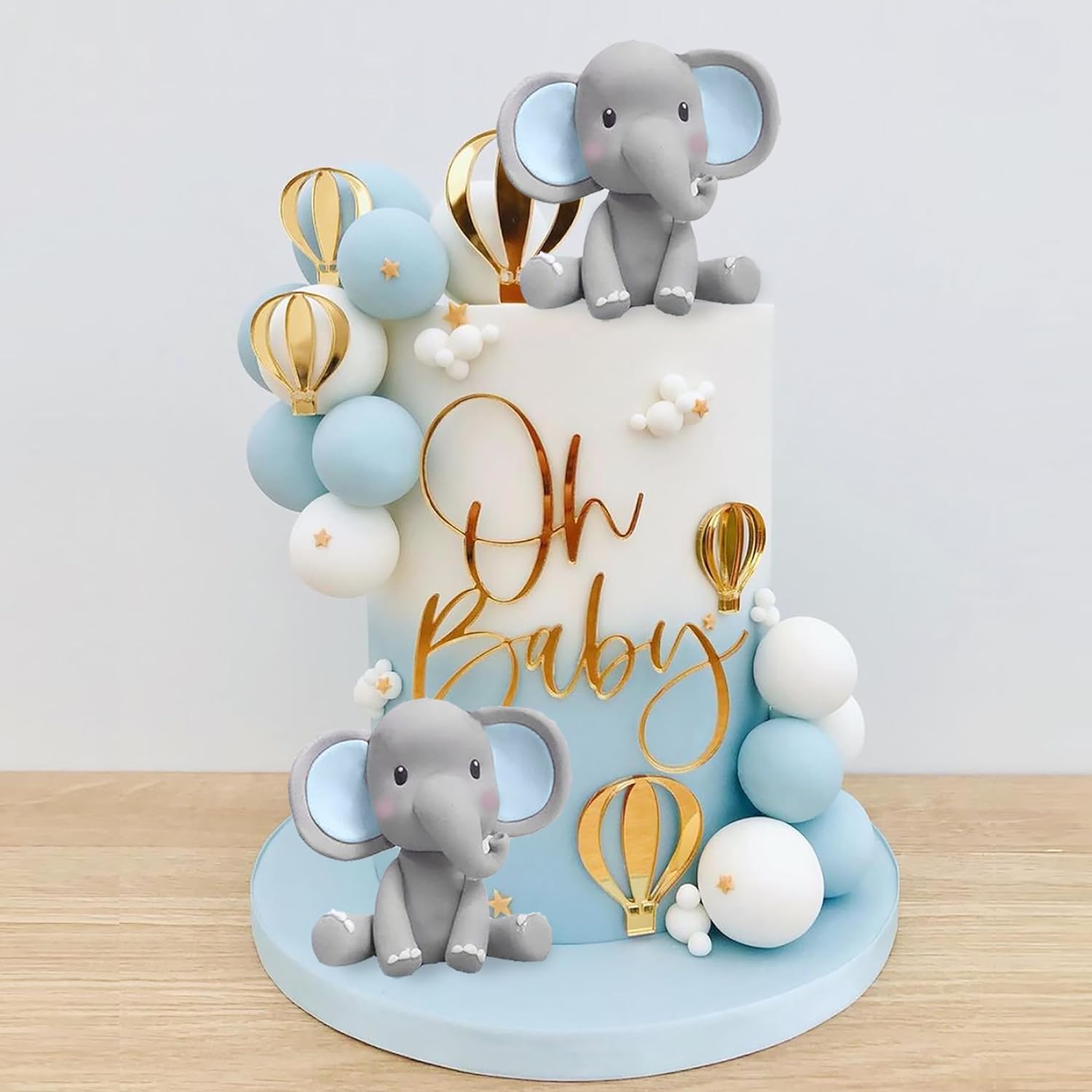 Elephant Cake Decoration with  - Baby Nursery Hot Air Balloon 评论和价格