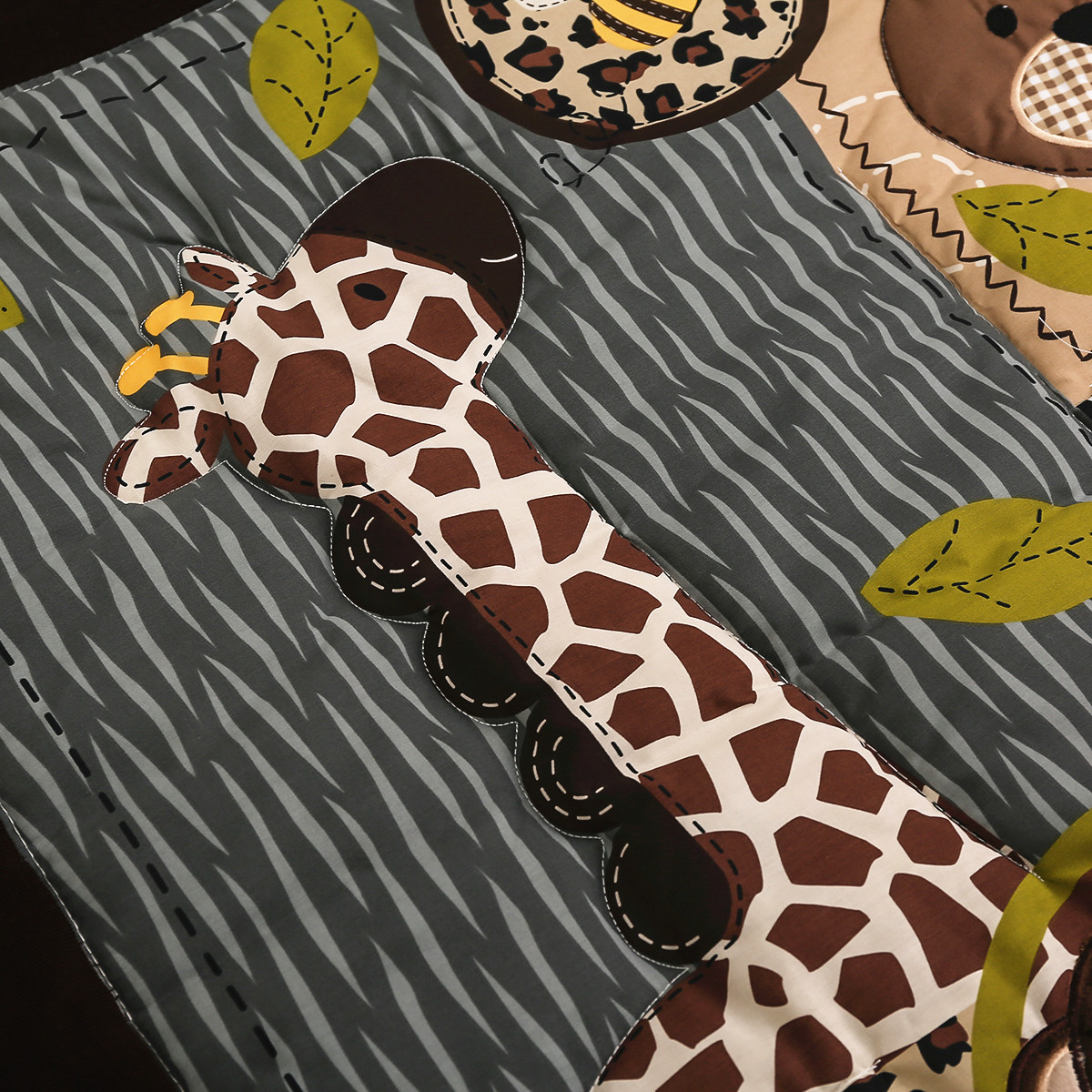 3Pcs Embroidered Newborn Baby  - Baby Nursery Jungle Theme 评论和价格