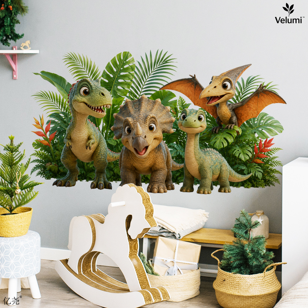 Cute 3D Dinosaur Wall Stickers - Baby Nursery Vinyl 评论和价格