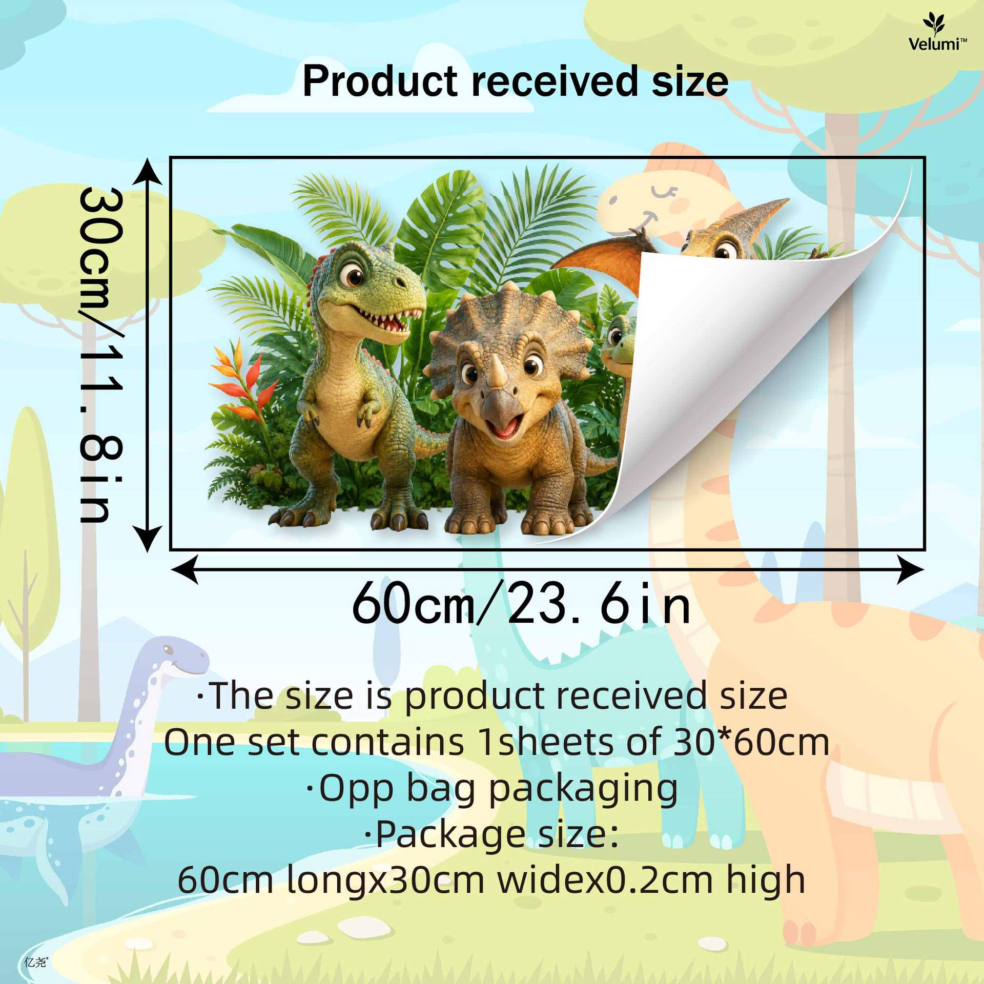 Cute 3D Dinosaur Wall Stickers - Baby Nursery Vinyl 评论和价格